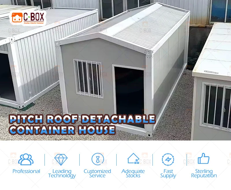 pitch roof detachable container