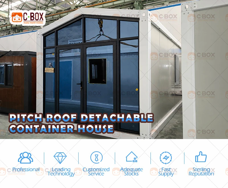 pitch roof detachable container