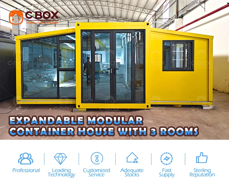 3 rooms expandable container house